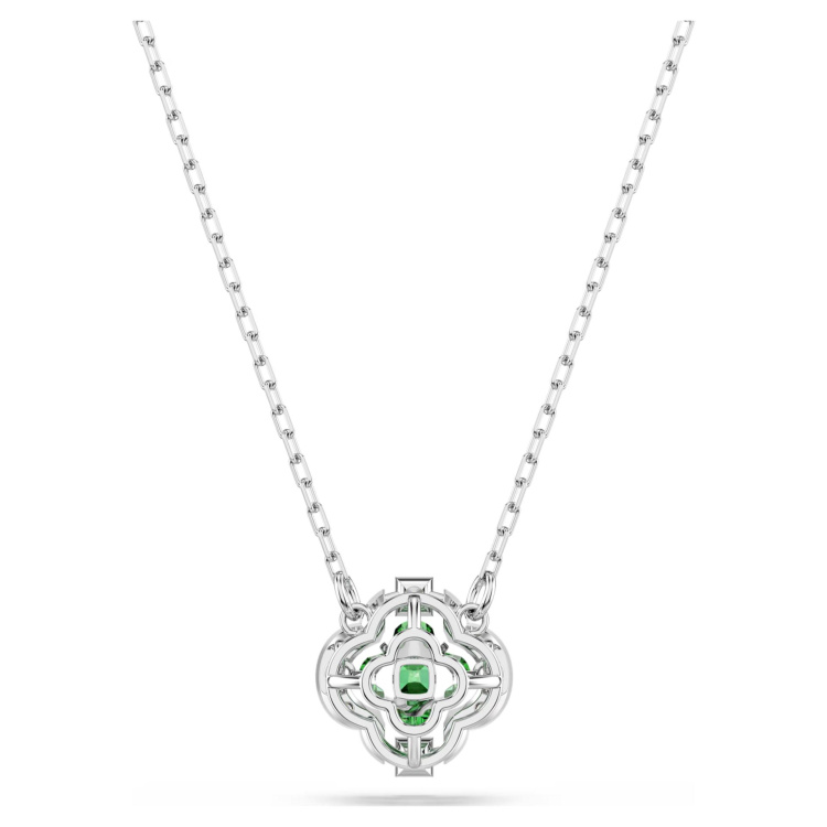 Una Angelic pendant Mixed cuts, Green, Rhodium plated